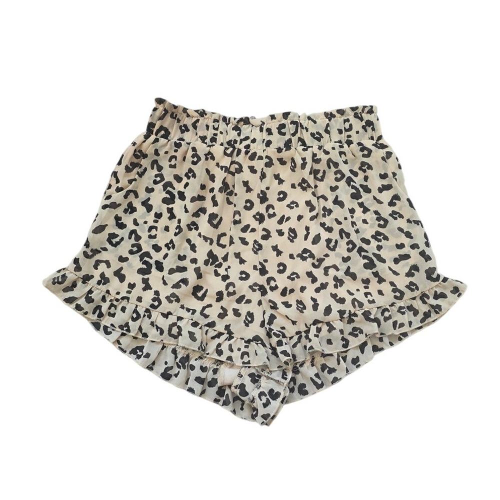 Mi Ami Womens Size S Animal Print Leopard Shorts Elastic Waist Casual Stretch